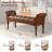 Westcliffe Mid-Century Retro 54" Button-Tufted PU Leather Ottoman Bench with Curved Armrests-2047868302