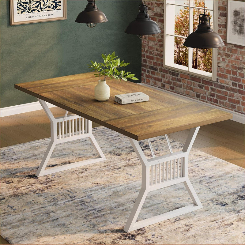 Extendable Metal Base Dining Table