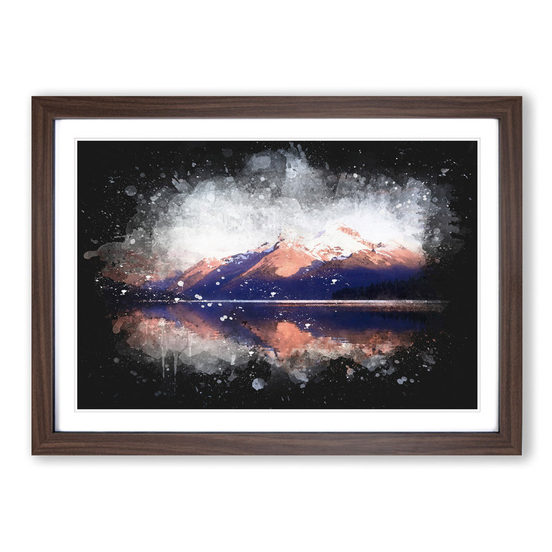 Mountain Sunshine in Canada - Picture Frame Graphic Art Print, 24cm H x 33cm W x 2cm D, Walnut Framed