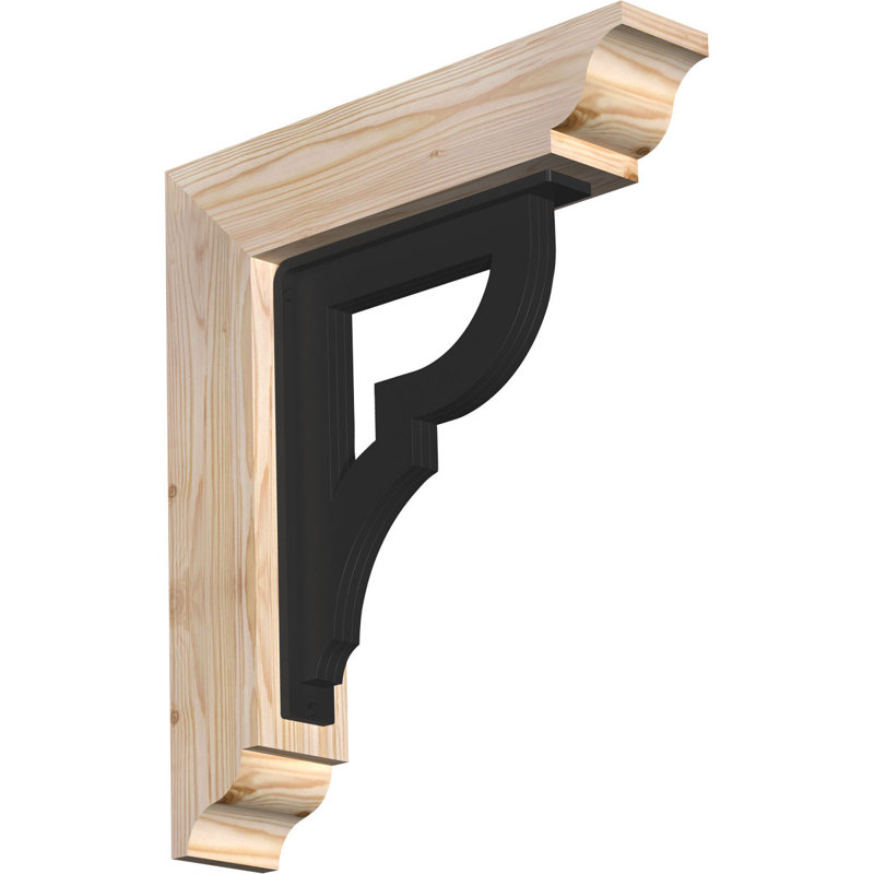 Support de fer triple Bradford, H 23 po x P 20 po, Sapin de Douglas l 3 1/2 po x T 4 po (lisse)