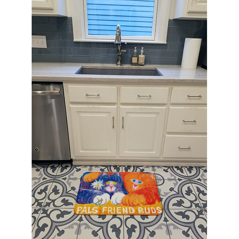 Tapis pour salle de bain en mousse à mémoire de forme chats pals friends