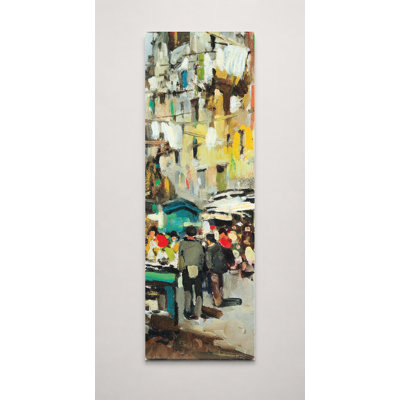 «Bustling Italian Market Street», art mural sur toile