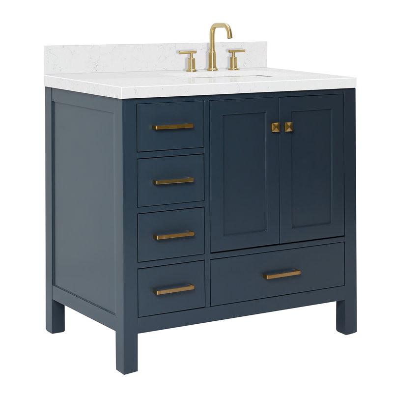  Meuble-lavabo simple 36,25 po avec comptoir, Bleu minuit