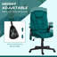 Fauteuil de bureau vibrant à 6 points avec massage chauffant, dossier haut inclinable en velours avec dossier inclinable, accoudoirs rembourrés et télécommande
