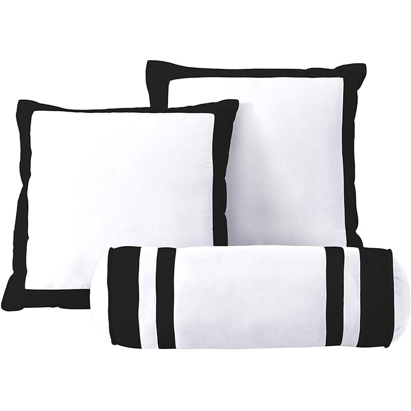 Hotel Style 7 Piece Comforter Set, King Comforter + 6 Additional Pieces, White/Black