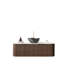 Meuble-lavabo de salle de bain 122 cm avec lavabo, mural, 2 tiroirs, noyer foncé, armoire à rayures 3D sur trois côtés, lavabo en céramique, installation facile, lavabo mural et lavabo noir à motif pierre, contreplaqué, rayures-620206244-620206245