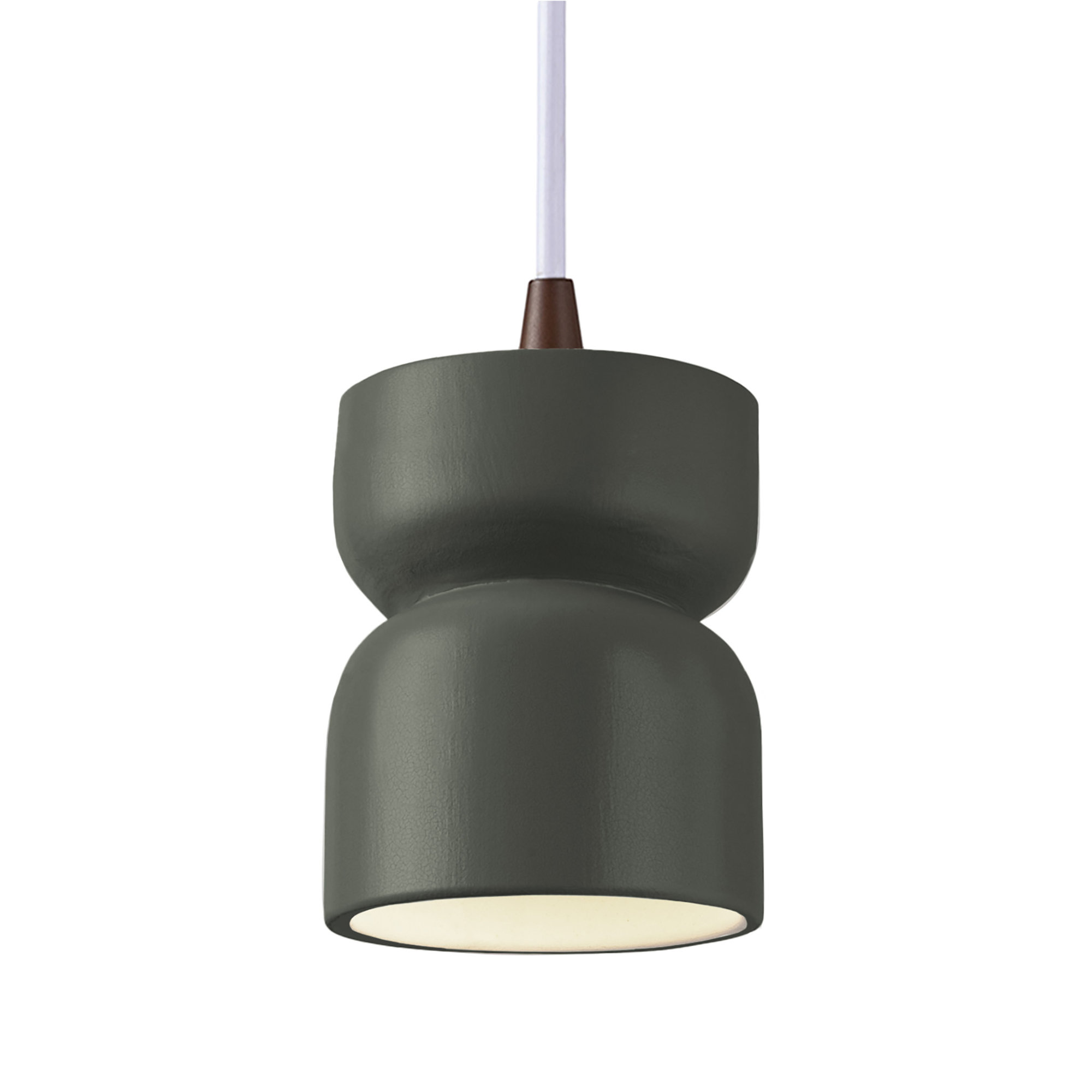 Nysta Ceramic Dimmable Pendant, Pewter Green, Dark Bronze