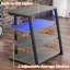 4-Tier AV Media Stand With Outlets, Media Console With LED Lights-1092243858