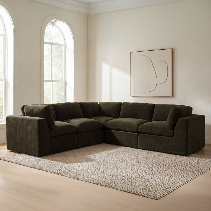 Chaise de coin Cates vert foncé, Vert
