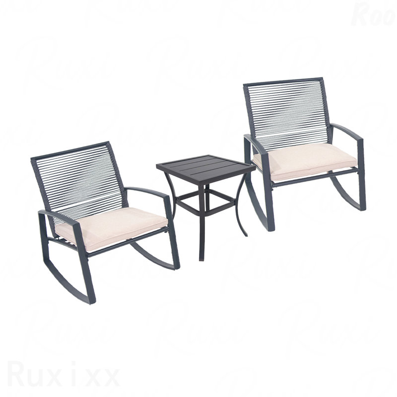 Ensemble de conversation bistro en métal pour 2 personnes, Blanc