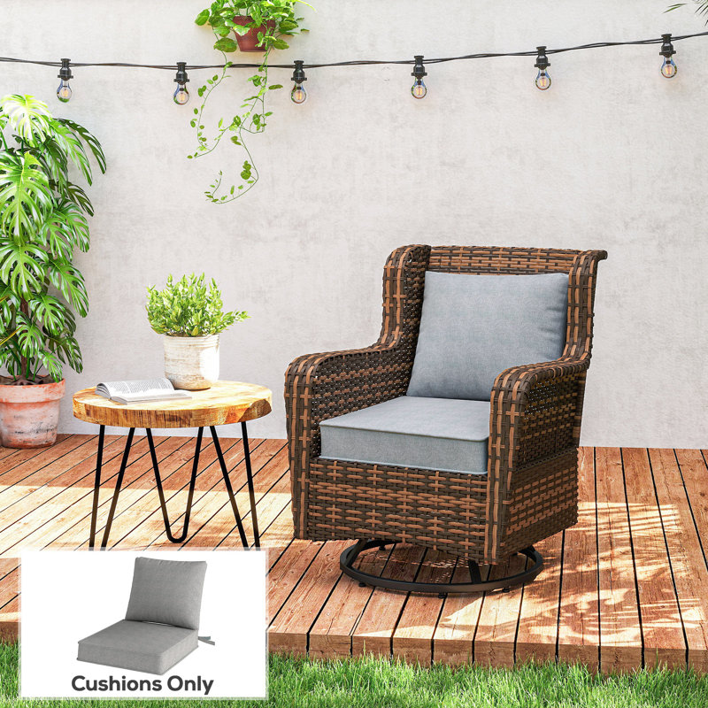 Coussins de chaise de patio 2 pièces, coussins de chaise d'extérieur, gris clair