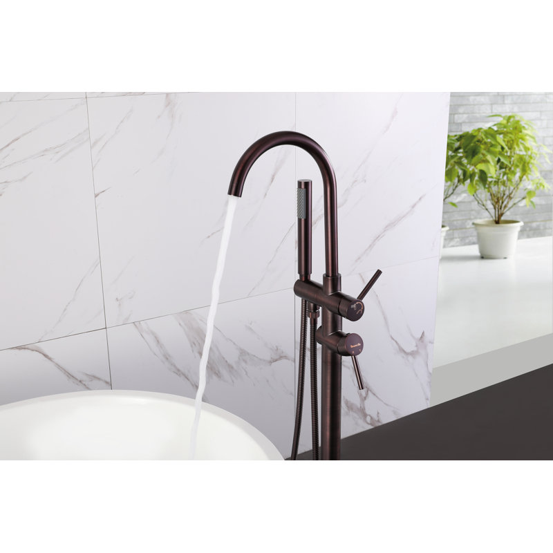 Floor Tub Filler, Brushed Bronze