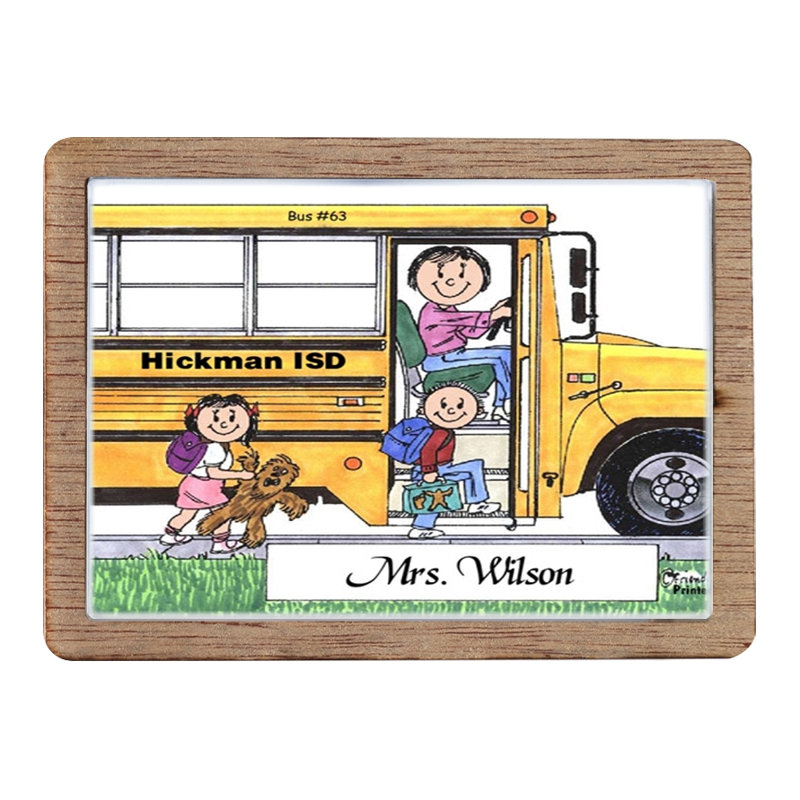 Personalized School Bus Driver - Female Wooden Magnet - Great Gift!, Yes