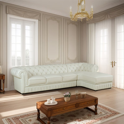 Dzeisonas Leather L-Shaped Sectional