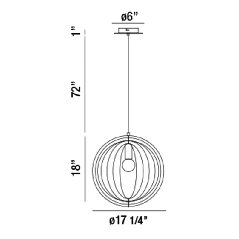 Abruzzes, 1LT Pend, L, bleu marine, H 91 po x l 18 po x P 17,25 po
