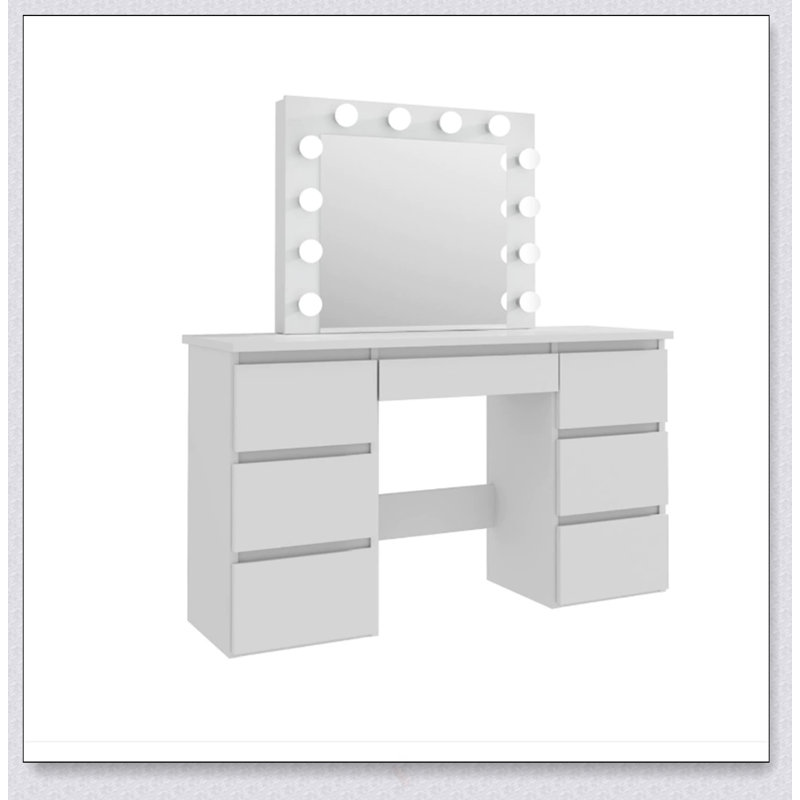 Grande coiffeuse avec éclairage à DEL réglable et rangement spacieux pour les chambres à coucher modernes et les studios de maquillage