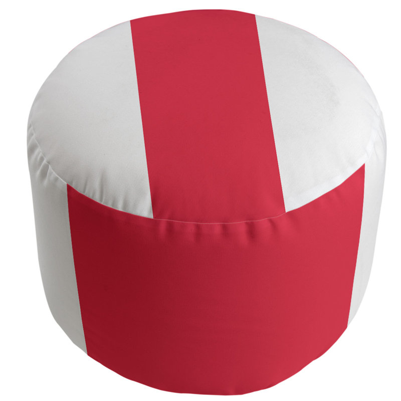 Repose-pieds cubique 21" nebraska, Blanc / Rouge