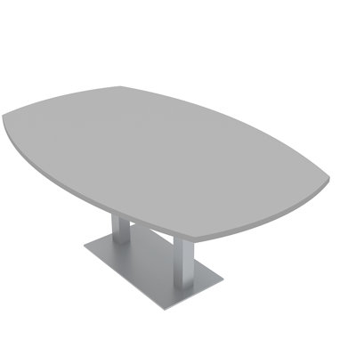 Arc Boat Shaped Conference Table with Double Base