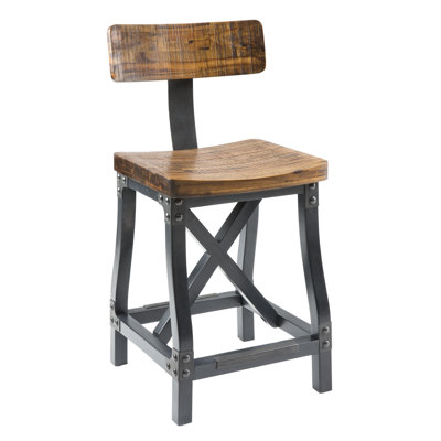 Eivind Amber Solid Wood Counter Stool