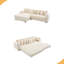 Canapé modulaire en L 110,75 po, canapé modulaire en velours côtelé, avec repose-pieds mobile, porte-gobelets, 8 coussins décoratifs, poche latérale, déplier dans un lit-1657732553