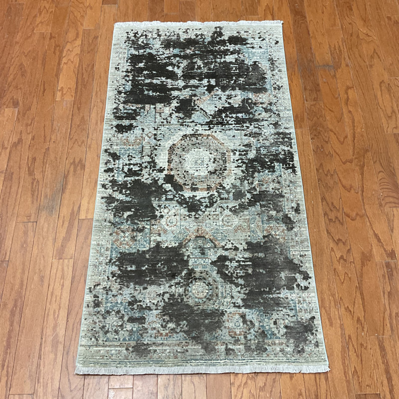 Tapis turc en laine et soie Bungalow Rose