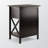 Alayzia 1-Drawer Brown Finish X-Side Panel Accent Nightstand, Coffee, 24.83" H X 18.73" W X 14.72" D
