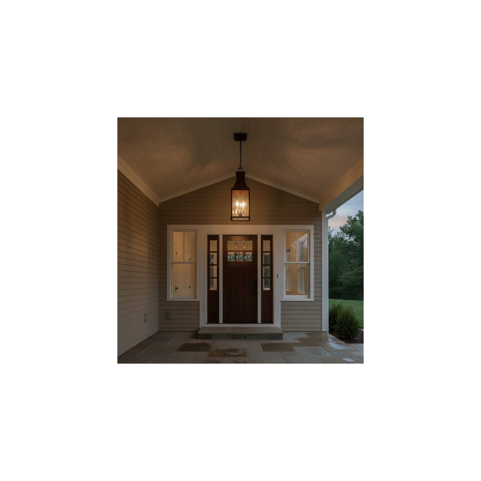 Beacon Hill 3-Light Outdoor Hanging Lantern, Blackened Copper