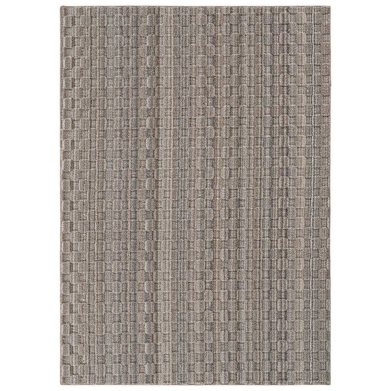 Studio Plush Mesh Modern Earthtone Area Rug, Non Slip, Abstract Rug, Foldable, Stain Resistant Rugs for Living Room, Bedroom, Neutral Tan, Gray, and Taupe