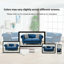 Canapé 2 places 165 cm avec revêtement en velours bleu, accoudoirs arrondis, clous décoratifs, design moderne du milieu du siècle, structure en pin massif, assise mi-ferme, ressorts et mousse haute densité, idéal pour le bureau.
