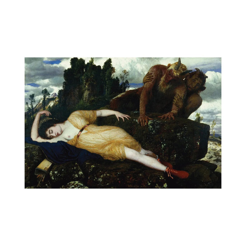 Diana endormie vue par deux faunes - Google Art Project - impression d'art mural - toile tendue, H 18 po x l 12 po