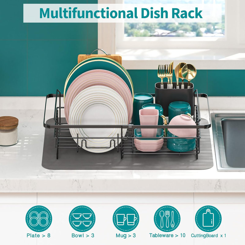 Expandable Dish Drying Rack Over The Sink