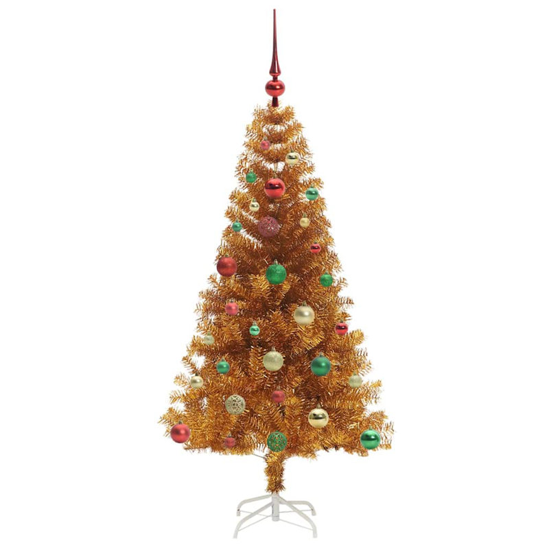vidaXL Christmas Tree with 300 LEDs with Stand Gold PET, 4.92 ft