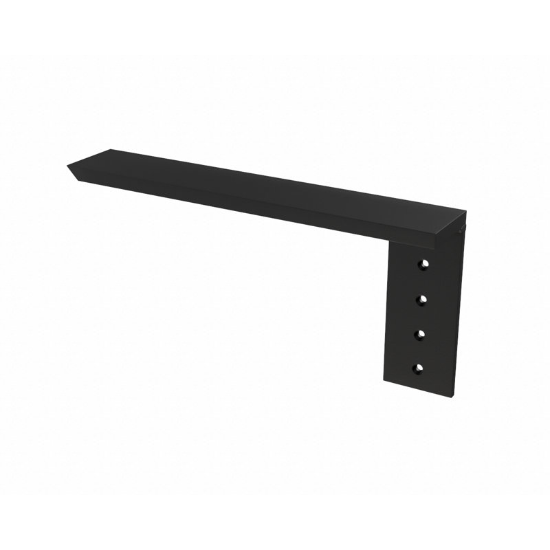12-inch Black Painted Aluminum Side Wall Hidden Countertop Support Bracket