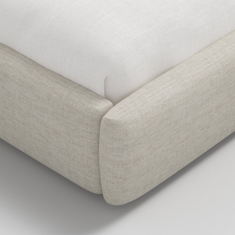 Daphne Platform Bed, Full, Relaxed Linen Zinc
