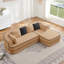 Canapé 106D de 106 po sans assemblage en tissu non assemblé, couleur contrastée, canapé moelleux et confortable avec méridienne en L, pour le salon-110875816-110875820