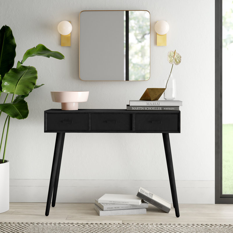 Elegant Brycon 3-Drawer Console Table – Mid-Century 3-Drawer Storage Table for for Modern Interiors