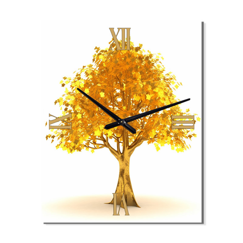 Le plus bel arbre jaune II - paysage avec des horloges murales, Petit