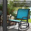 Fauteuil oscillant d'extérieur à structure en métal, bleu-591778398
