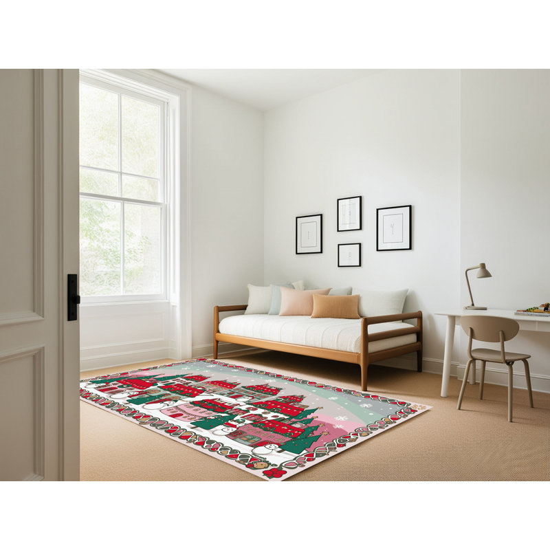 Tapis vacances de Noël The Holiday Aisle®, Rectangulaire 2 pi x 3 pi