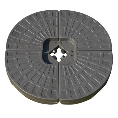Base de parasol en porte-à-faux en forme de ventilateur 4 pièces, plaque de poids universelle pour terrasse, support stable et coupe-vent pour parasol de jardin