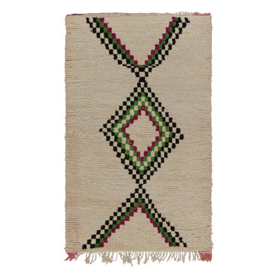 One-of-a-Kind Rectangle 3'7"x5'10" Hand Knotted Area Rug