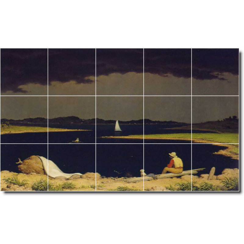 Carreau de peinture murale 40 po x 24 po 8 po x 8 po, Bord de l'eau 04174