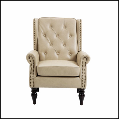 Fauteuil à structure en bois avec bords arrondis, rembourrage en mousse épaisse et tissu de haute qualité pour les salons modernes