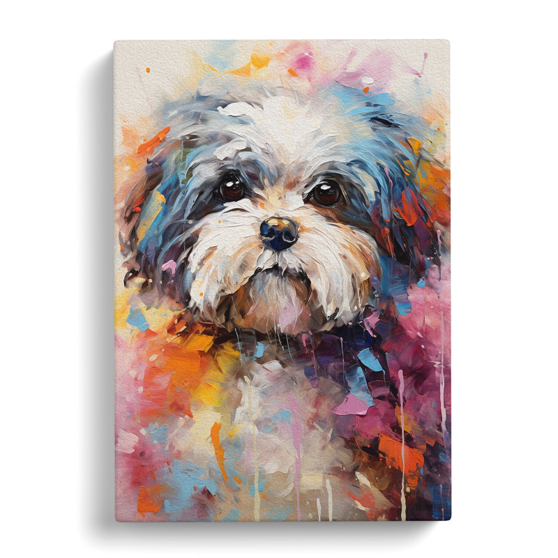 Shih Tzu Impressionism - Print, 76cm H x 50cm W x 3cm D