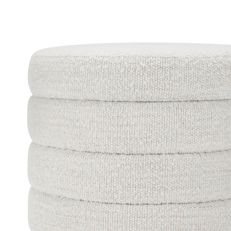 Repose-pieds rembourré avec rangement Neroli, Tweed Merino Pearl Performance