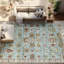 Tapis bleu clair et ivoire noué à la main de haute qualité-108531989