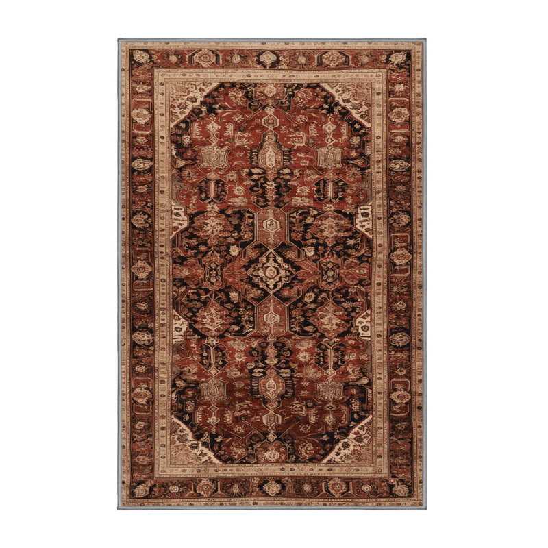 Tapis brun lavable à la machine, Rectangle 6 pi x 9 pi