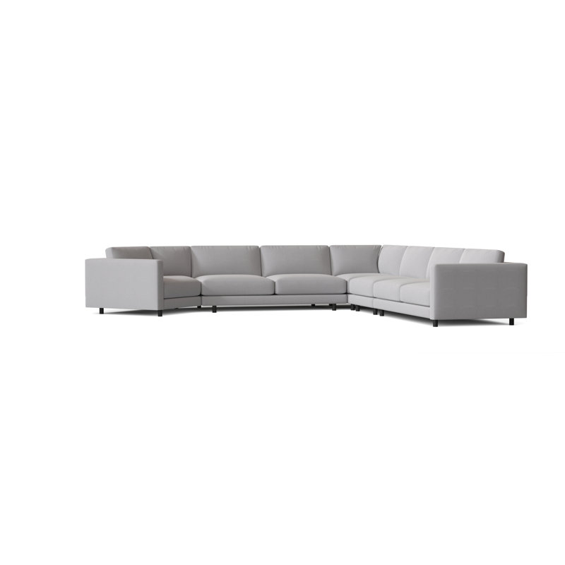 Avanni Patio Sectional with Sunbrella Cushions, Canvas Granite Sunbrella® Canvas, Matte Black