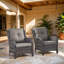 Chaises longues d'extérieur en rotin avec coussins Deb Wicker-377751452-397565554