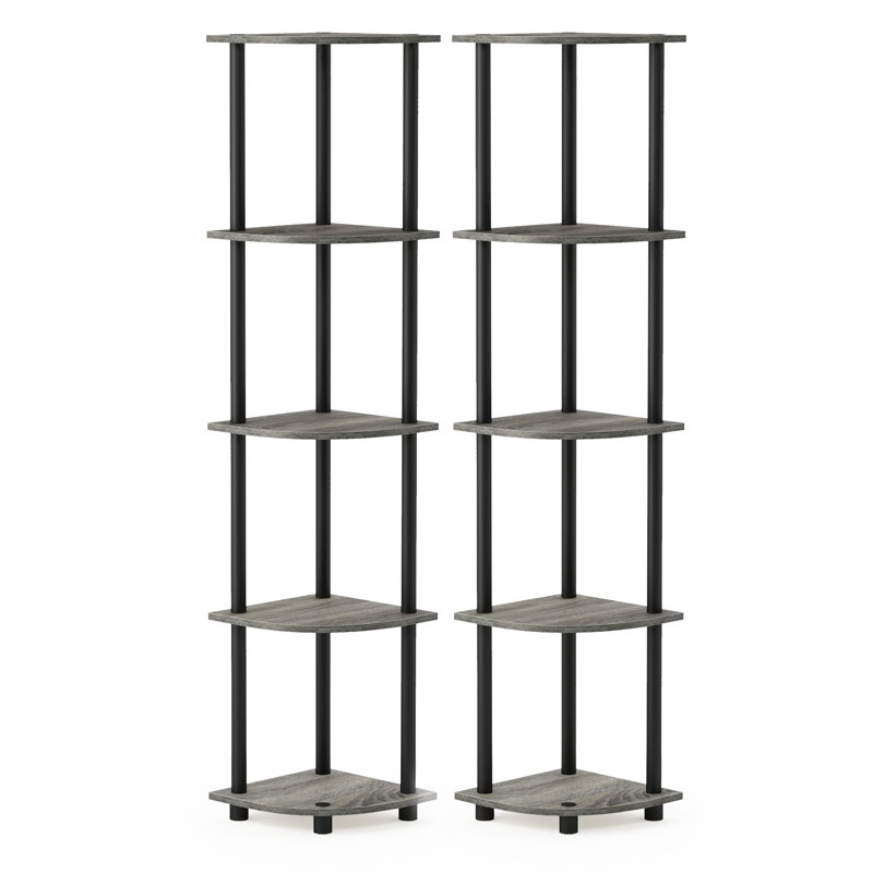 Corner Bookcase, French Oak Gray/Black